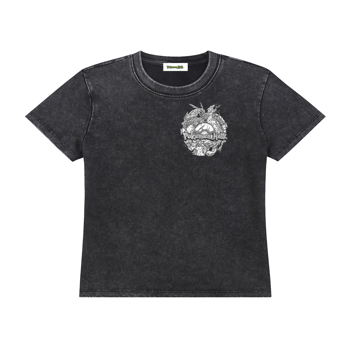 PHT Woman's Vintage Wash Drop Shoulder T-shirt Front  B&W Logo