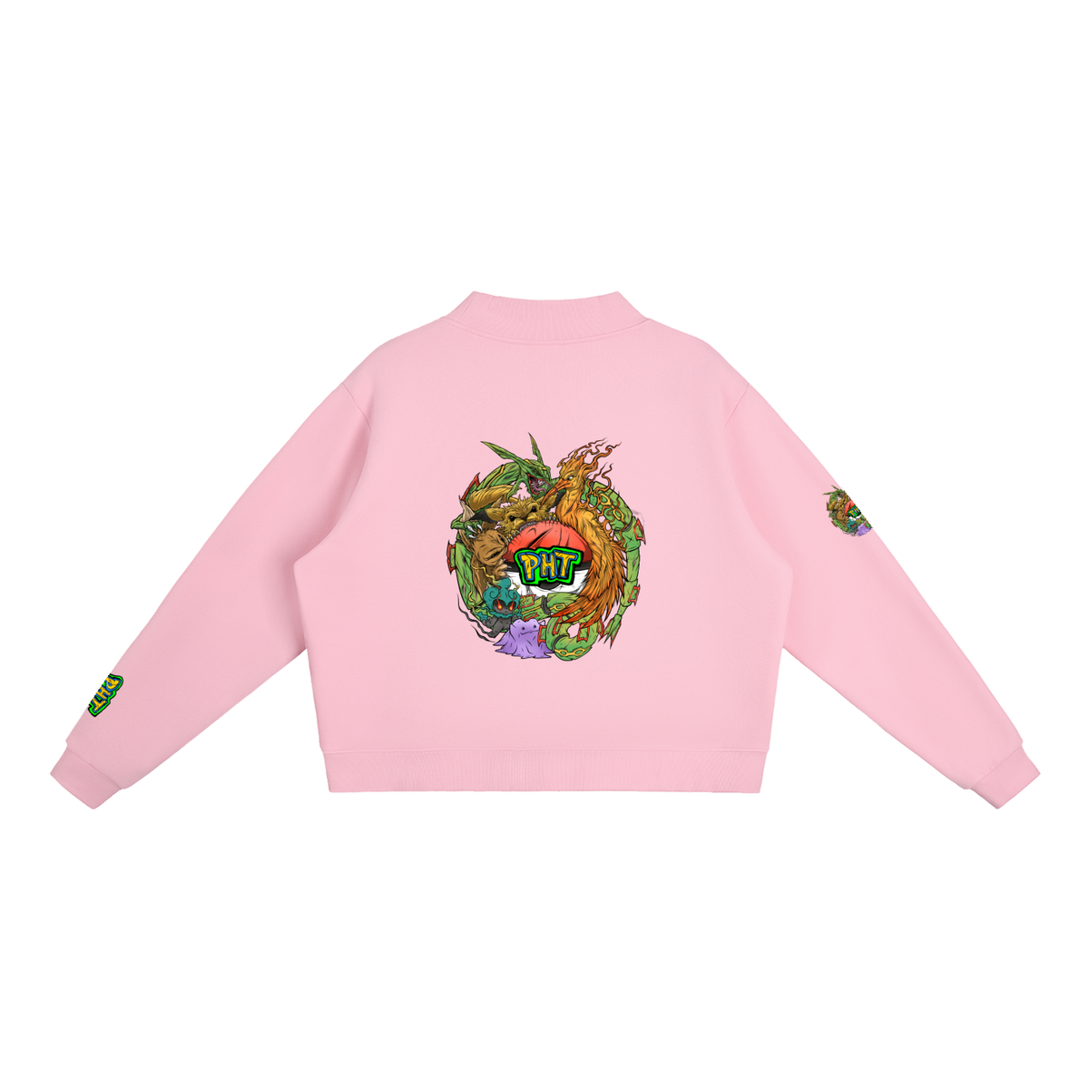 PHT Fleece Mock-Neck Crew Sweatshirt Colour Logo