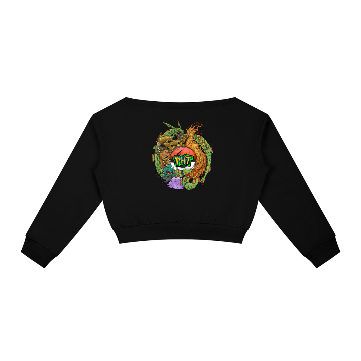 PHT Women's Off-Shoulder Sweatshirt Colour Logo