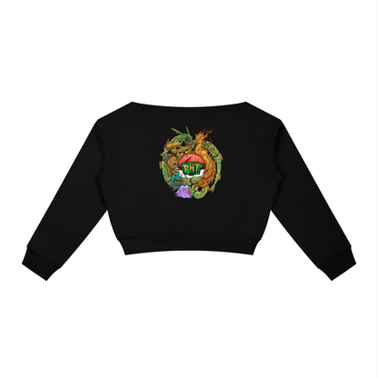 PHT Women's Off-Shoulder Sweatshirt Colour Logo