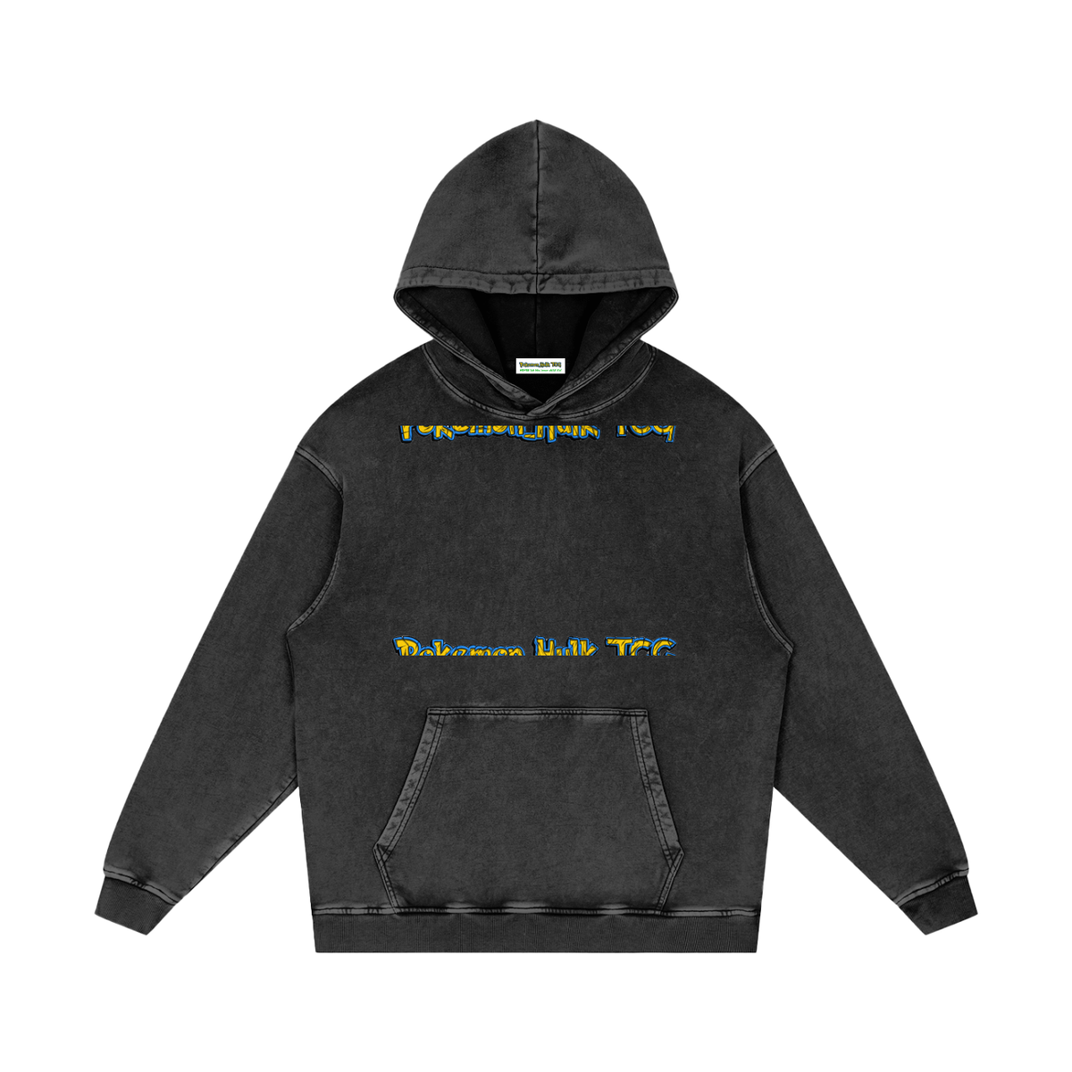 PHT Snow Washed Loose Cotton Hoodie Colour Logo
