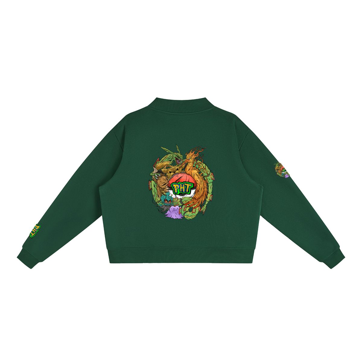 PHT Fleece Mock-Neck Crew Sweatshirt Colour Logo