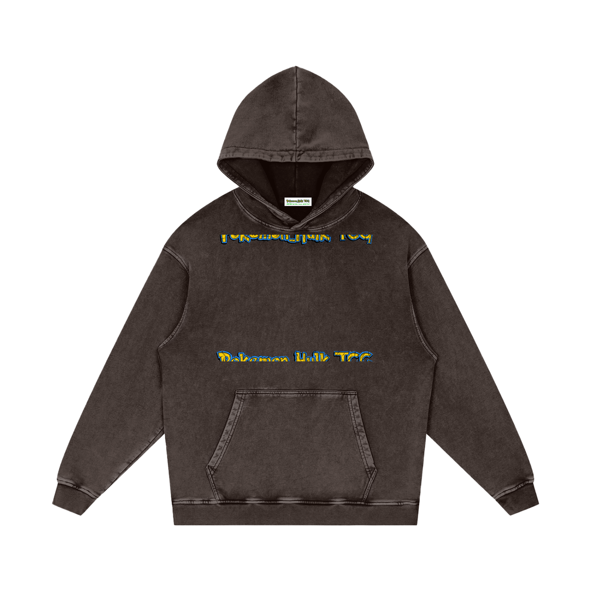 PHT Snow Washed Loose Cotton Hoodie Colour Logo