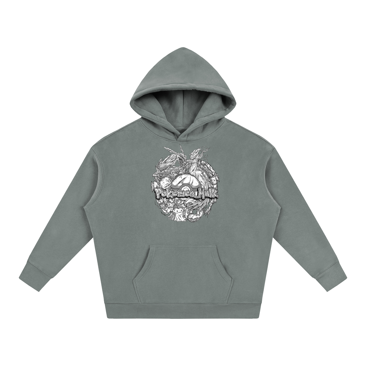 PHT Oversize Fleeced Hoodie B&W Logo