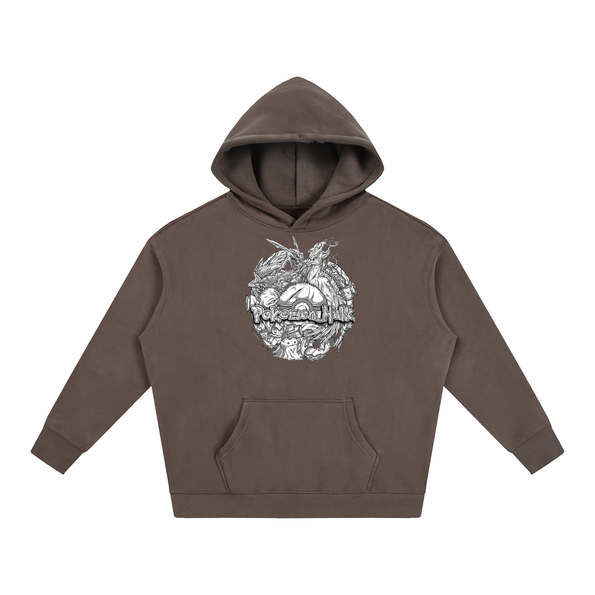 PHT Oversize Fleeced Hoodie B&W Logo