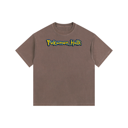 PHT Vintage Washed Oversized Cotton T-Shirt B&W Logo