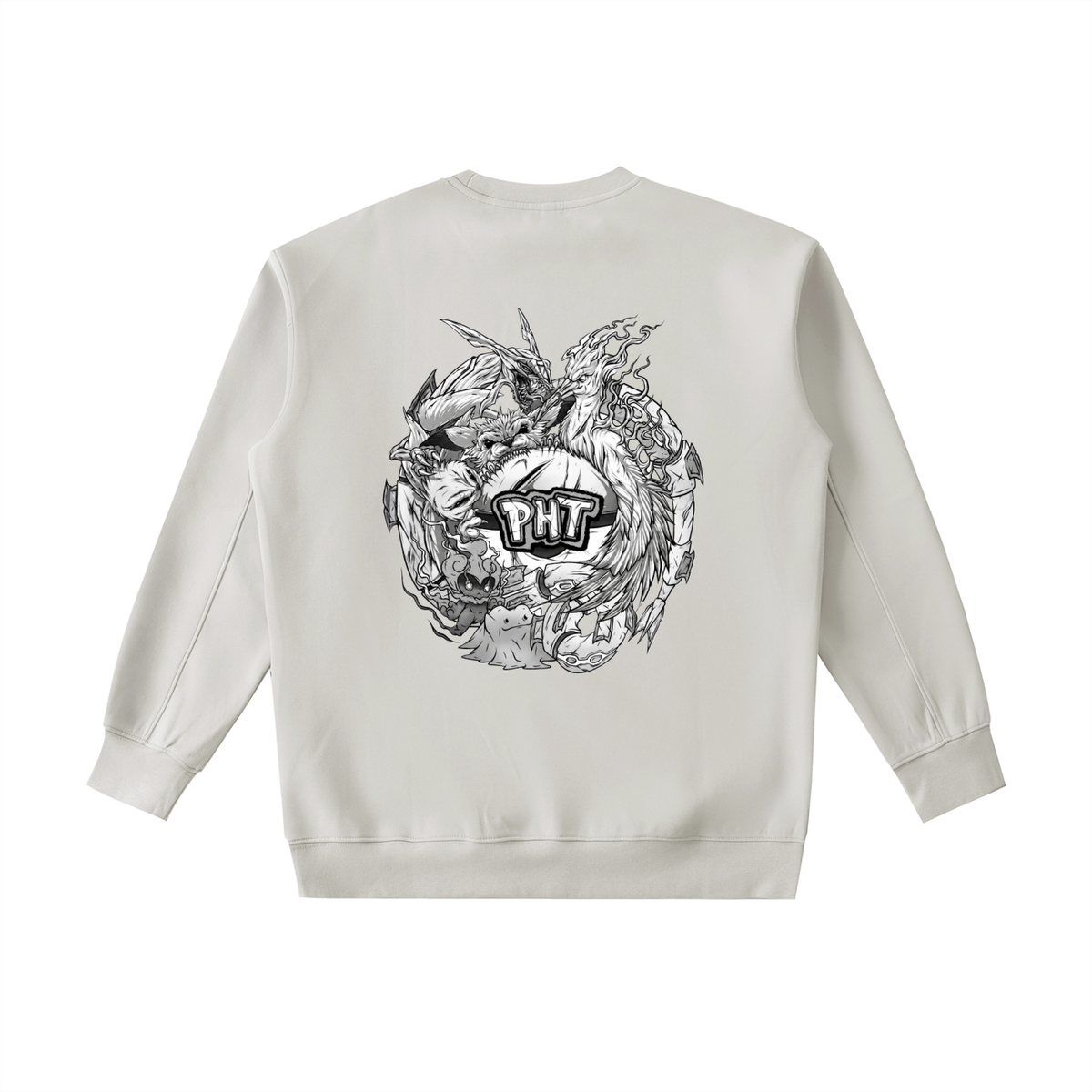 PHT Essential Heavyweight Crewneck Sweatshirt B&W Logo