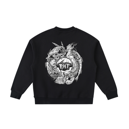 PHT  Fleece Kids' Crewneck Sweatshirt B&W Logo
