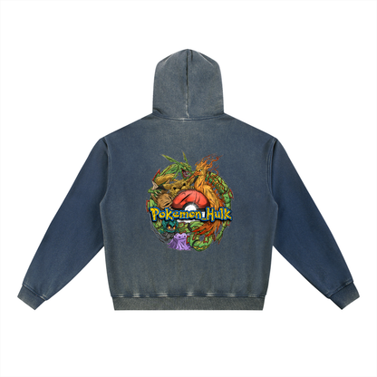 PHT Vintage Washed Gradient Fleece Hoodie Colour Logo