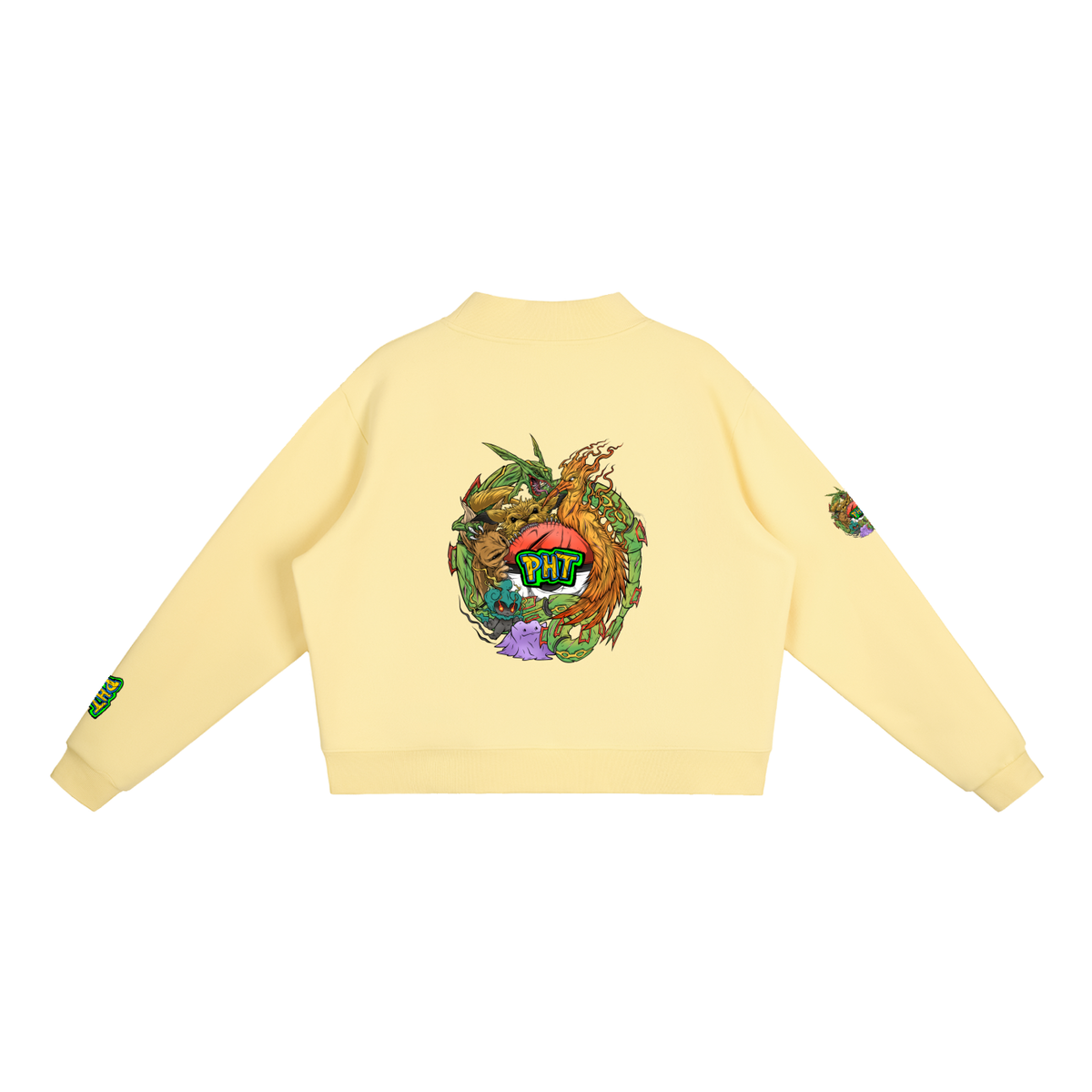 PHT Fleece Mock-Neck Crew Sweatshirt Colour Logo