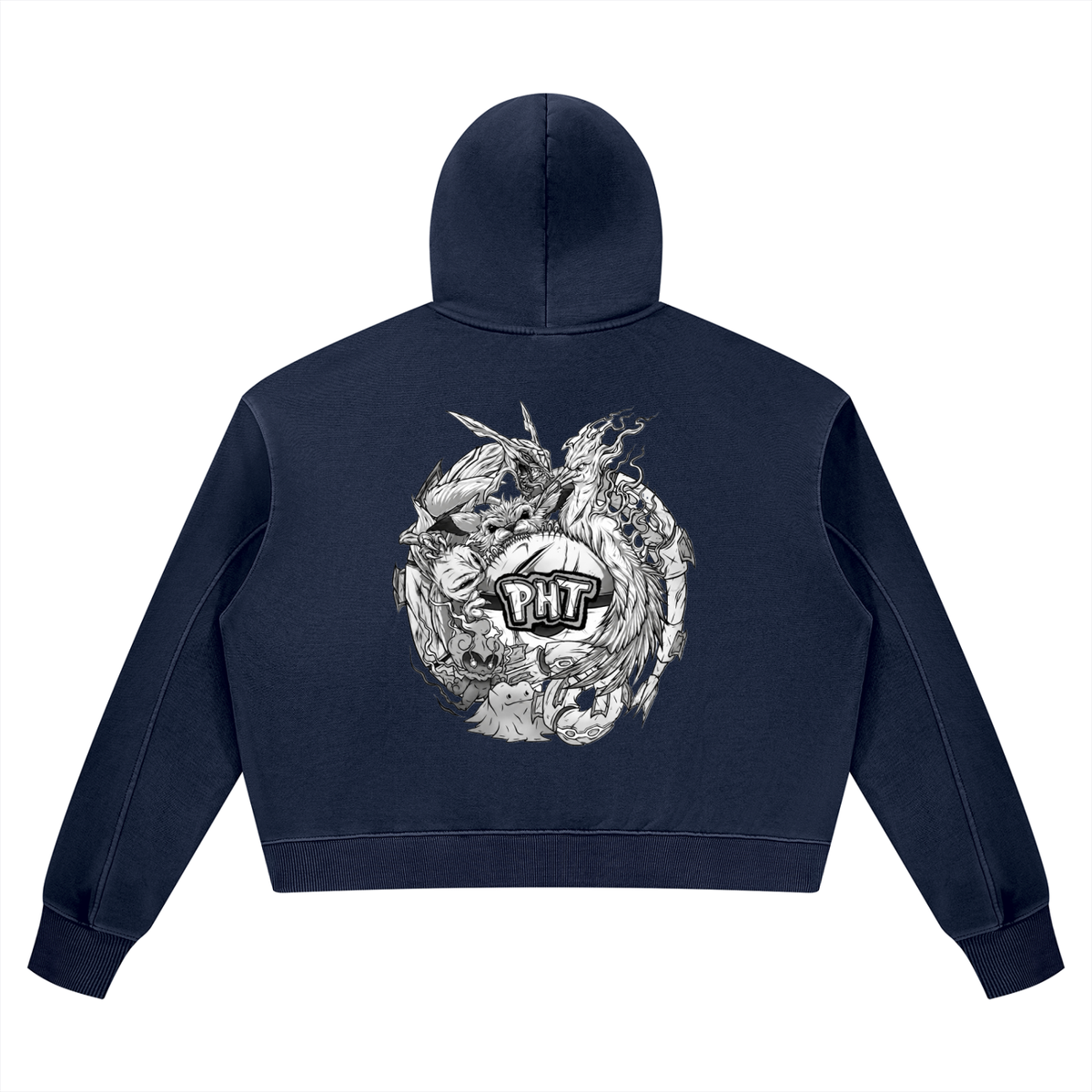 PHT Women’s Vintage Wash Heavyweight Hoodie B&W Logo