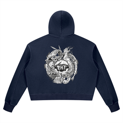 PHT Women’s Vintage Wash Heavyweight Hoodie B&W Logo