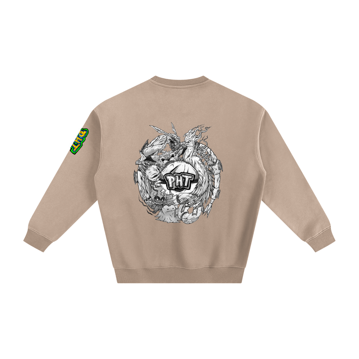 PHT Fleeced Sweatshirt B&W Logo