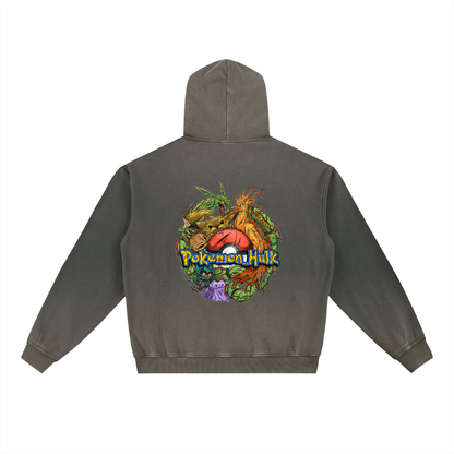 PHT Vintage Washed Gradient Fleece Hoodie Colour Logo