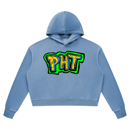 PHT Women’s Vintage Wash Heavyweight Hoodie Colour Logo