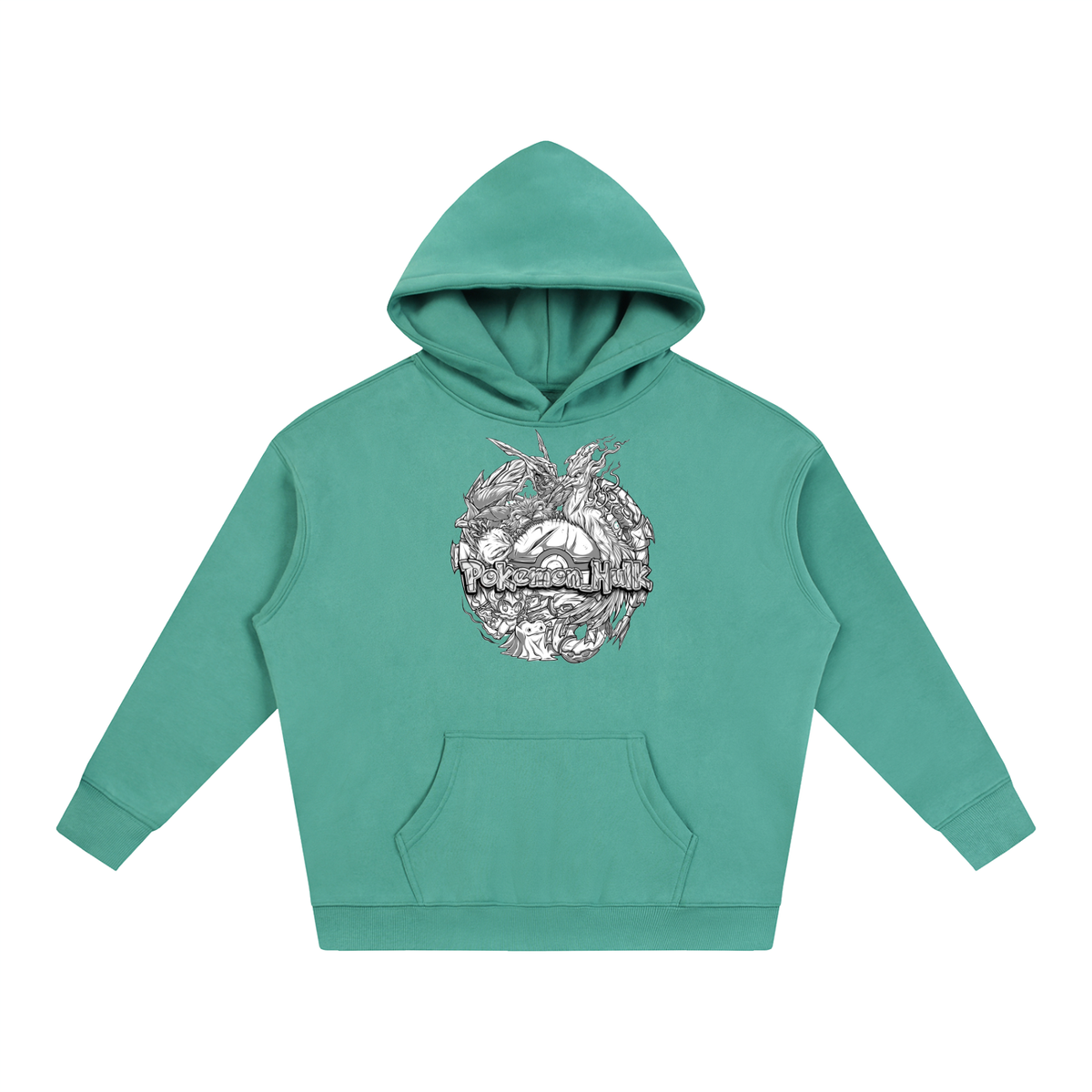 PHT Oversize Fleeced Hoodie B&W Logo