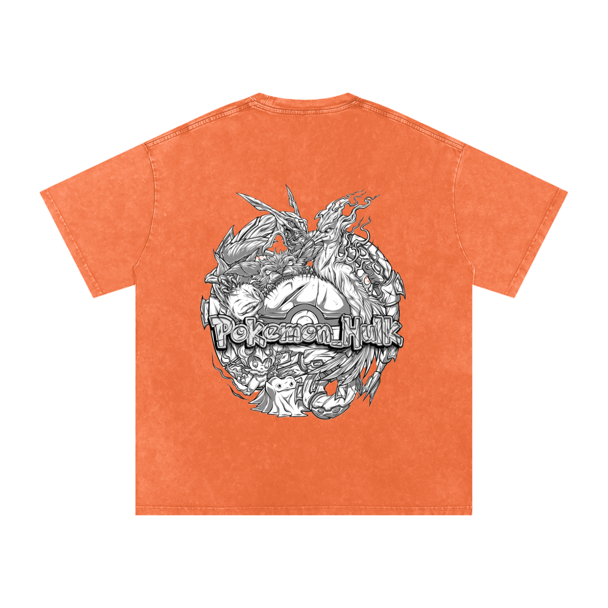 PHT Snow Washed Oversized Cotton T-Shirt B&W Logo