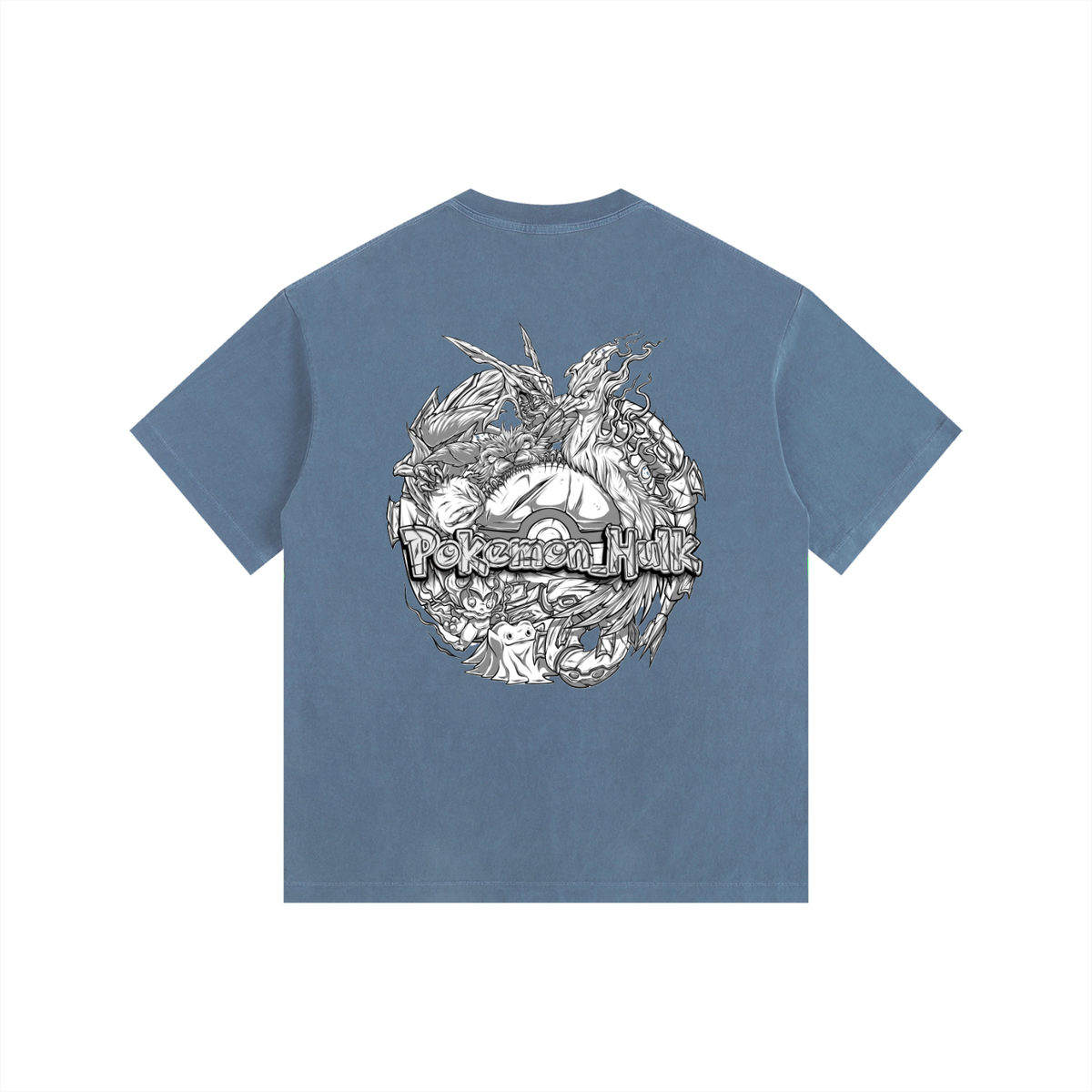 PHT Vintage Washed Oversized Cotton T-Shirt B&W Logo