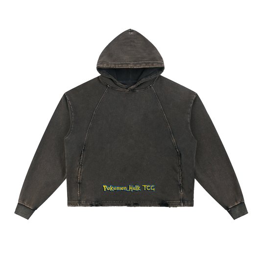 PHT Vintage Washed Frayed-Hem Hoodie Colour Logo