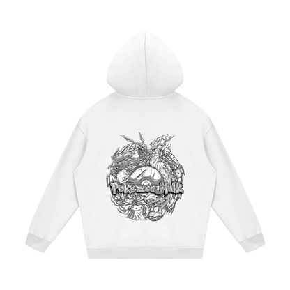 PHT Streetwear Fleece Hoodie B&W Logo