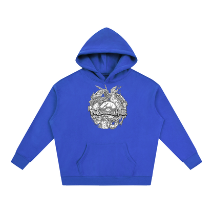 PHT Oversize Fleeced Hoodie B&W Logo