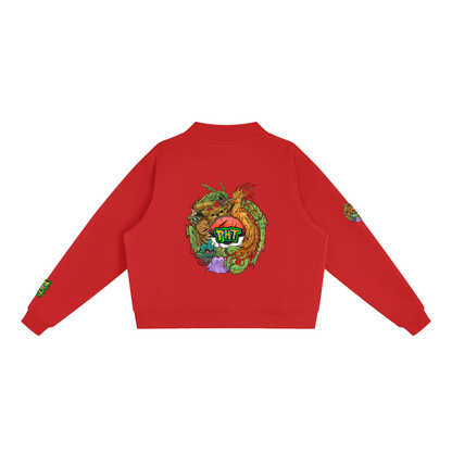 PHT Fleece Mock-Neck Crew Sweatshirt Colour Logo