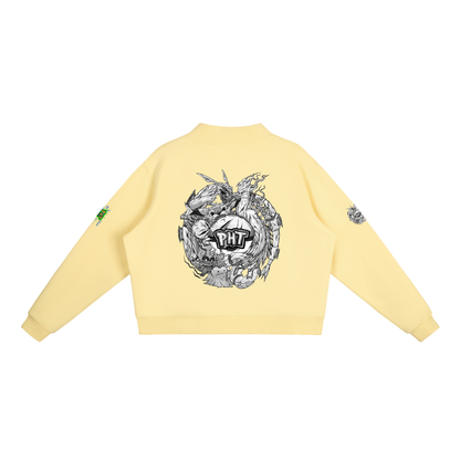 PHT Fleece Mock-Neck Crew Sweatshirt B&W Logo