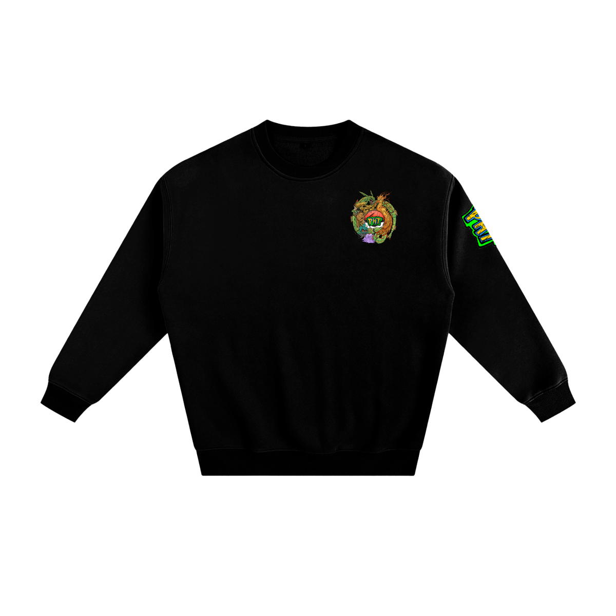 PHT Fleeced Sweatshirt B&W Logo