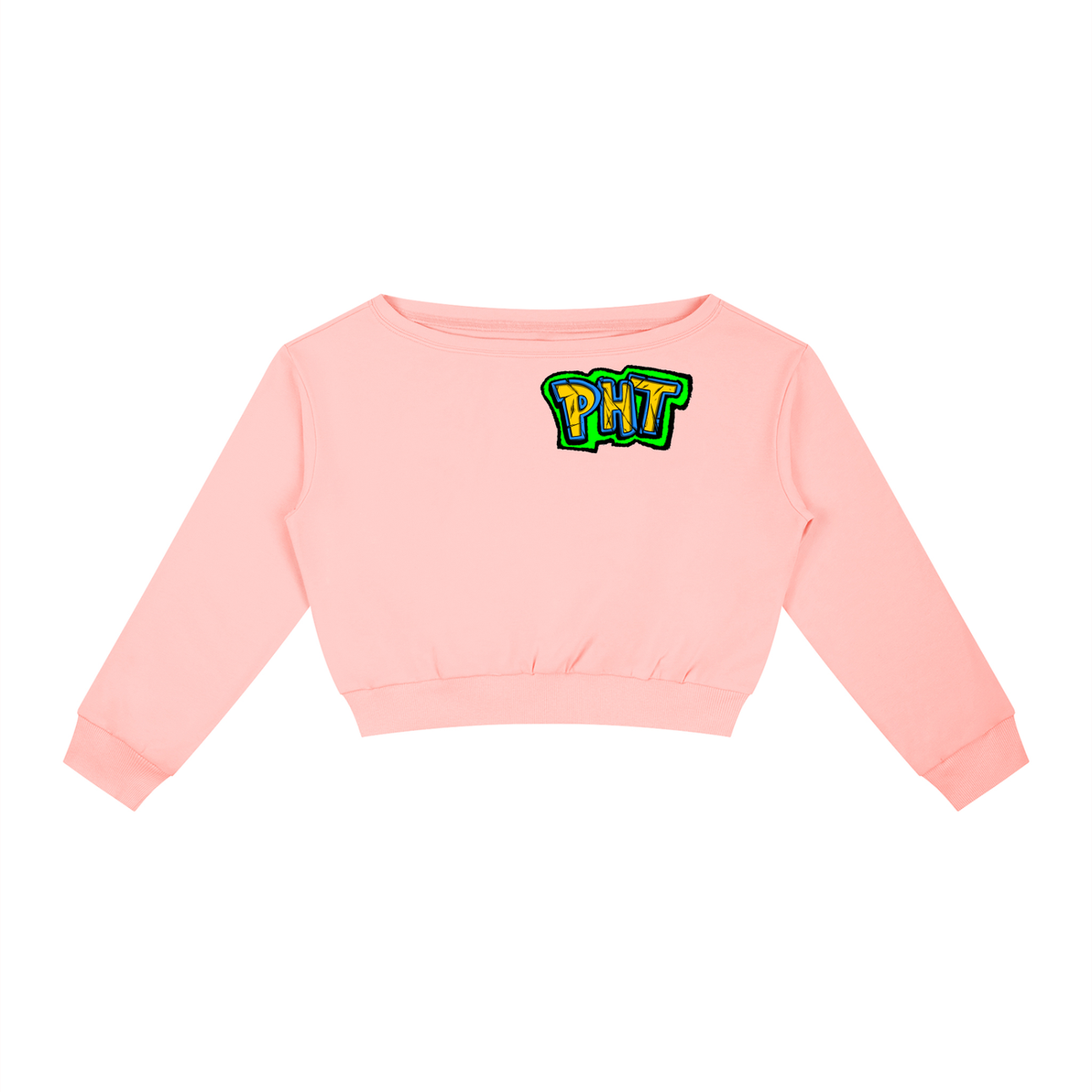 PHT Women's Off-Shoulder Sweatshirt Colour Logo
