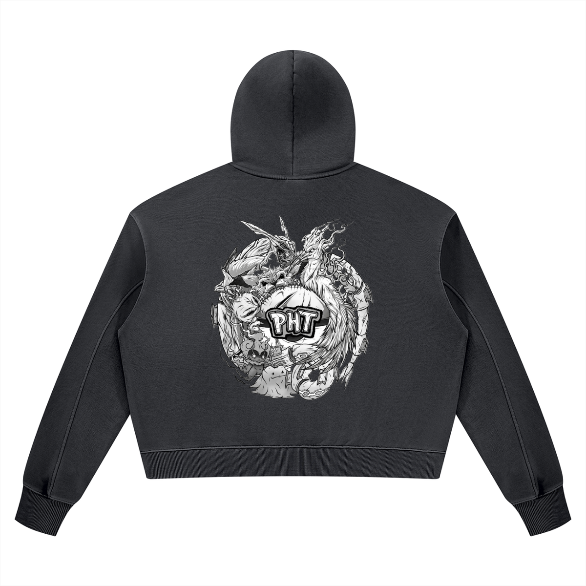 PHT Women’s Vintage Wash Heavyweight Hoodie B&W Logo
