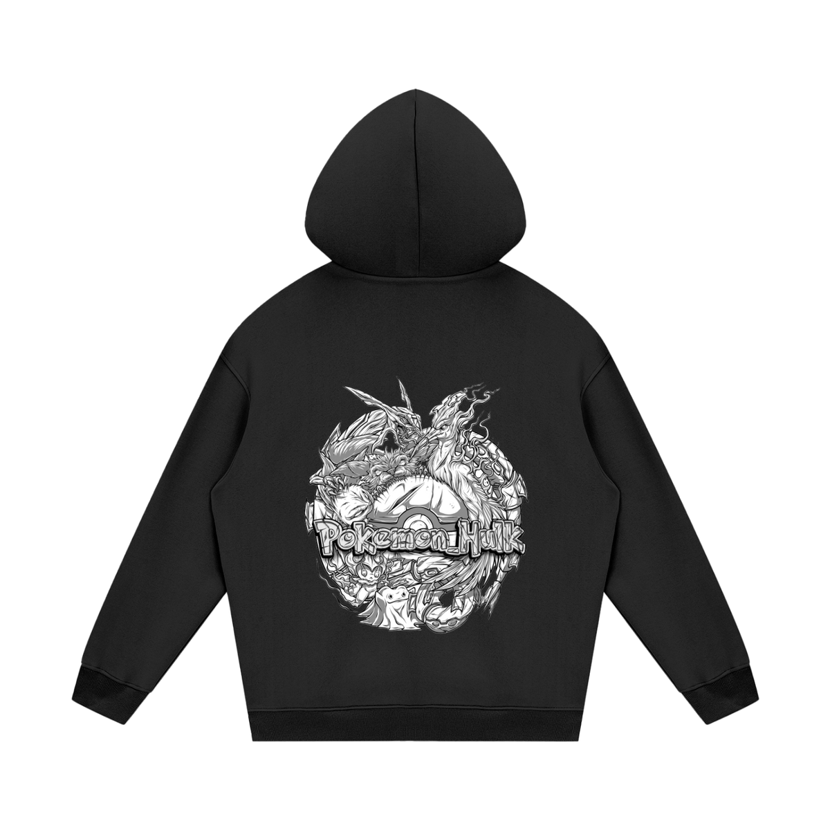 PHT Streetwear Fleece Hoodie B&W Logo