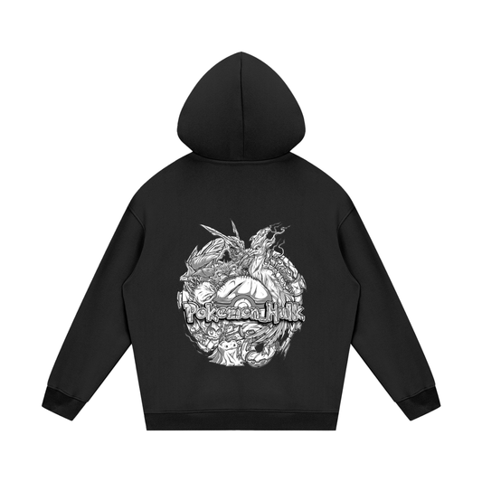 PHT Streetwear Fleece Hoodie B&W Logo