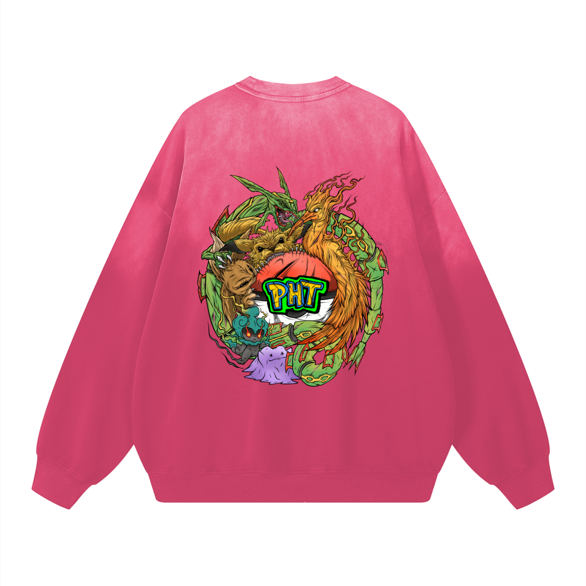 PHT  Sunfade Drop-Shoulder Cotton Sweatshirt Colour Logo