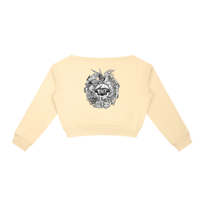 PHT Women's Off-Shoulder Sweatshirt B&W Logo