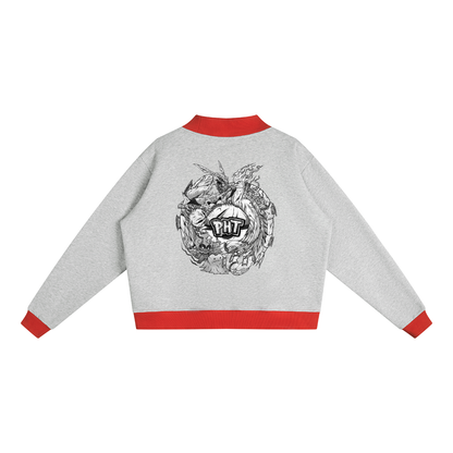 PHT Women’s Mock Neck Crewneck Sweatshirt B&W Logo