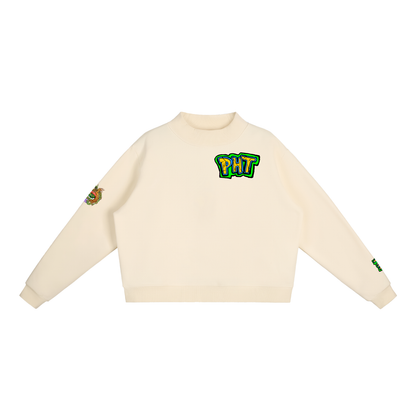 PHT Fleece Mock-Neck Crew Sweatshirt Colour Logo