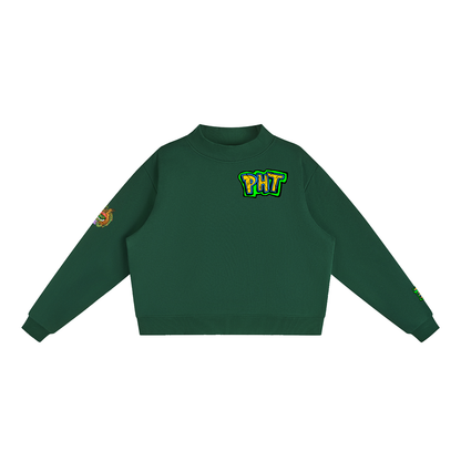 PHT Fleece Mock-Neck Crew Sweatshirt Colour Logo