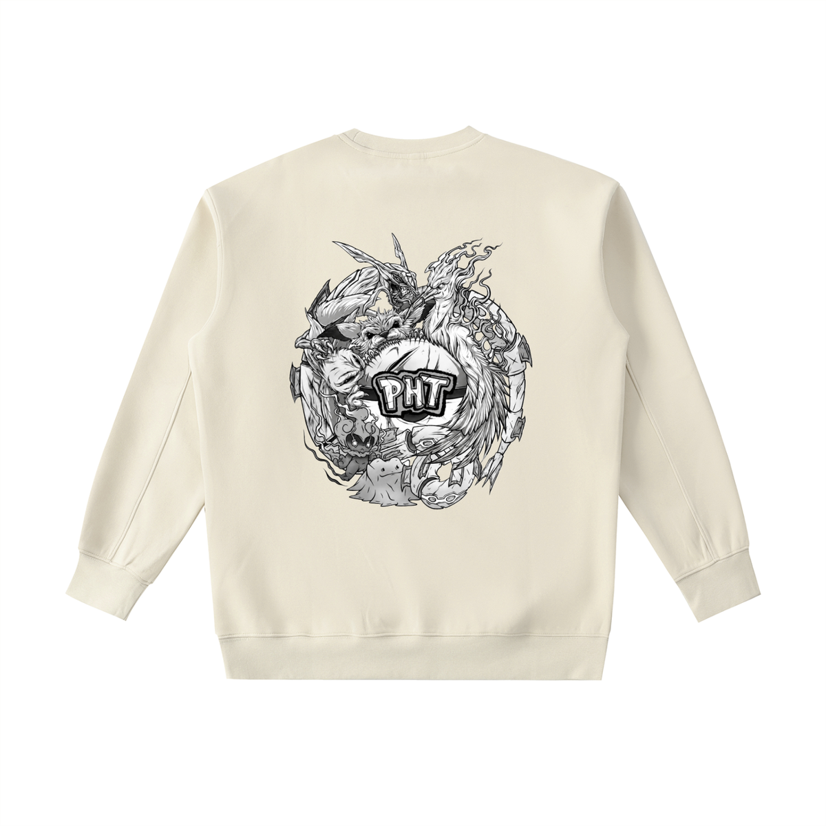 PHT Essential Heavyweight Crewneck Sweatshirt B&W Logo