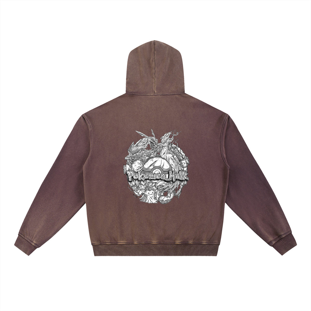 PHT Vintage Washed Gradient Fleece Hoodie B&W Logo