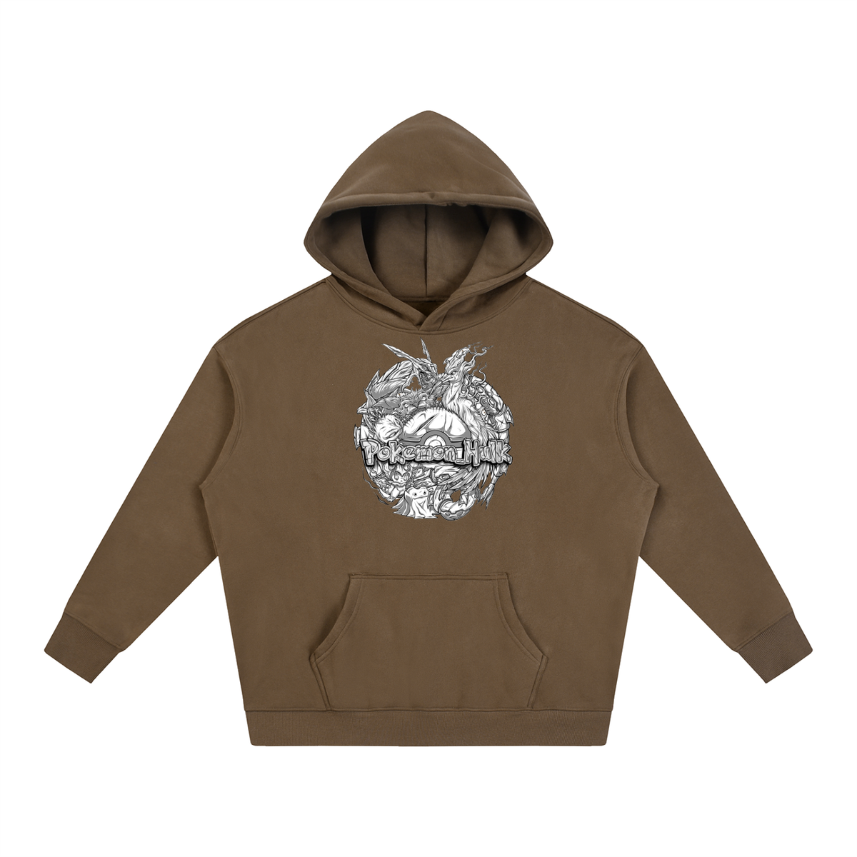 PHT Oversize Fleeced Hoodie B&W Logo