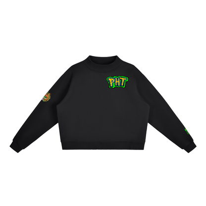 PHT Fleece Mock-Neck Crew Sweatshirt Colour Logo