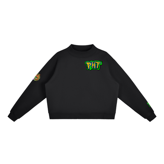 PHT Fleece Mock-Neck Crew Sweatshirt Colour Logo