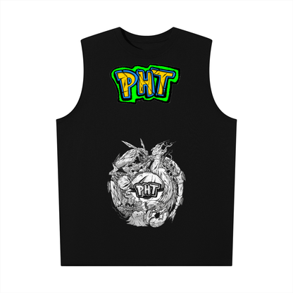 PHT Oversized Cotton Tank  B&W Logo