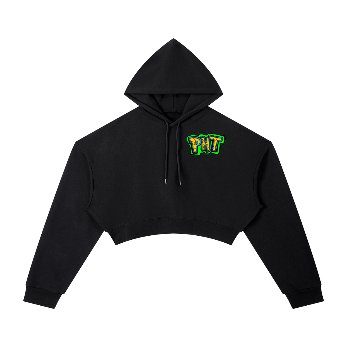 PHT Woman's Cropped Hoodie B&W Logo
