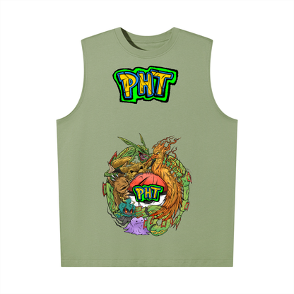 PHT Oversized Cotton Tank  Colour logo