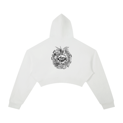 PHT Woman's Cropped Hoodie B&W Logo