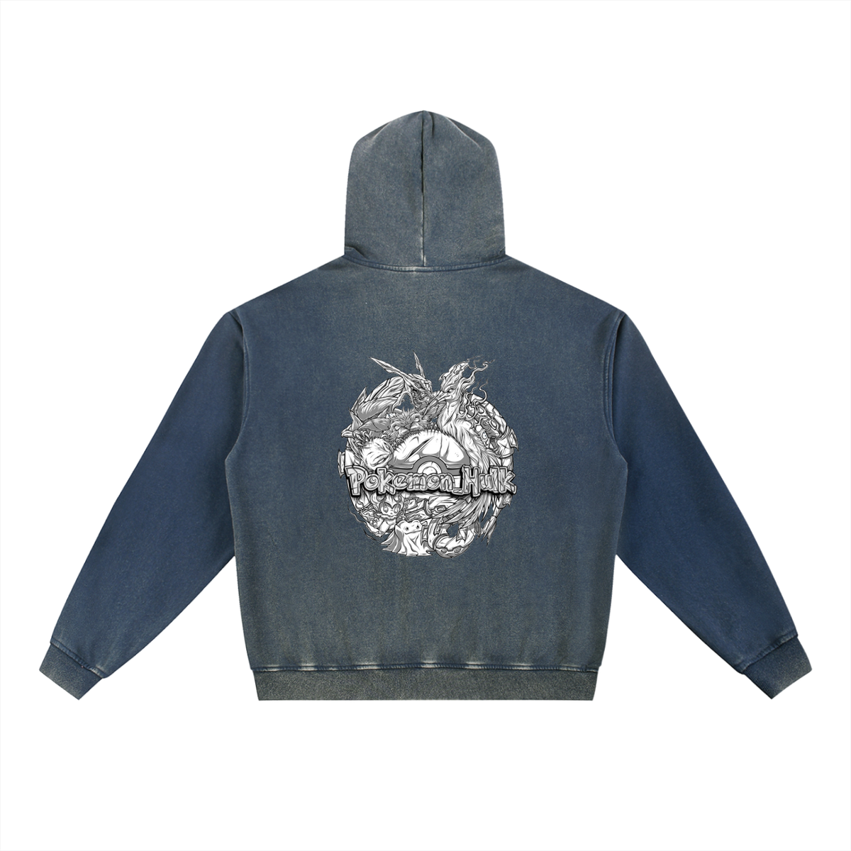 PHT Vintage Washed Gradient Fleece Hoodie B&W Logo