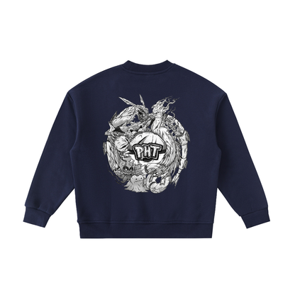 PHT  Fleece Kids' Crewneck Sweatshirt B&W Logo