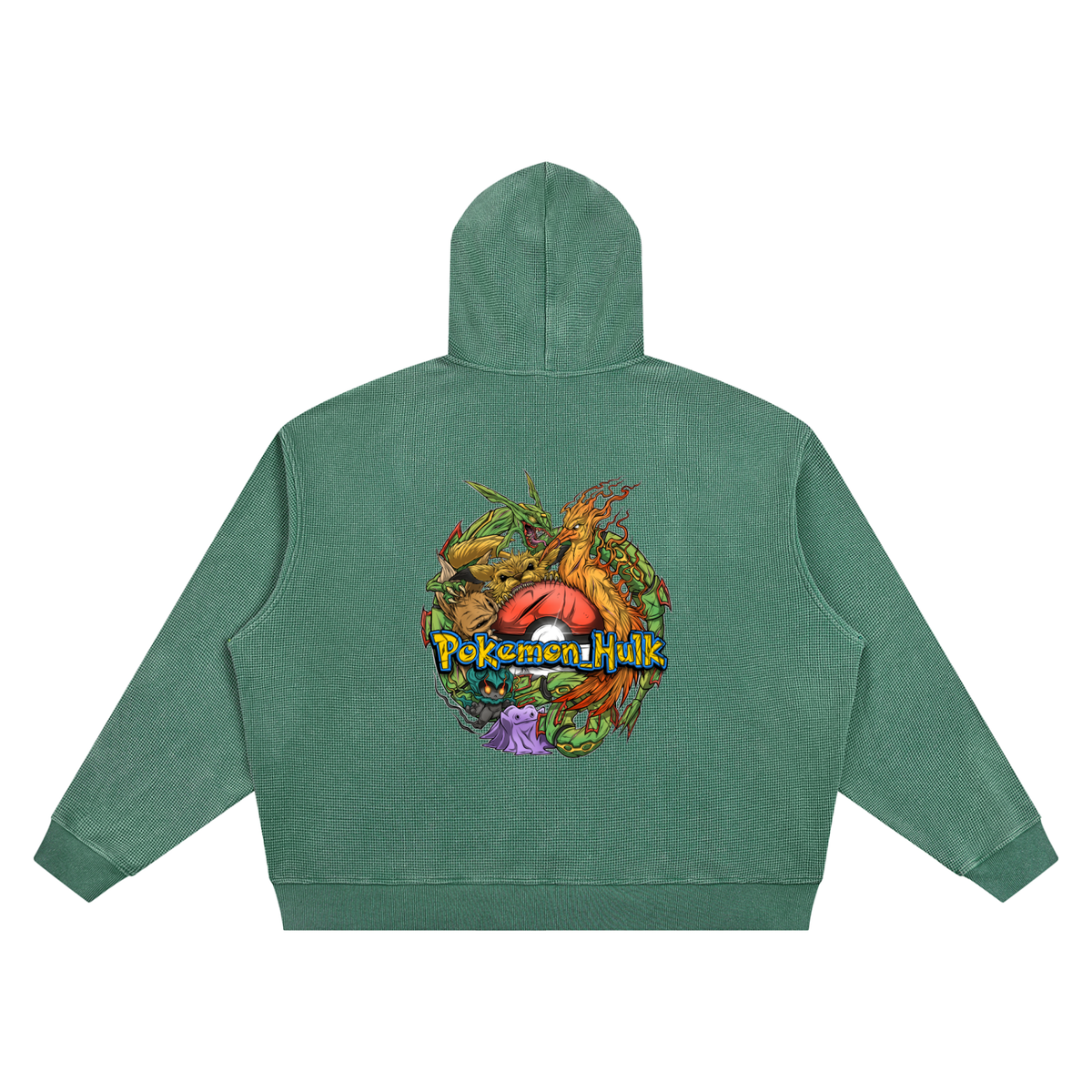 PHT  Vintage Wash Waffle Boxy Hoodie Colour Logo